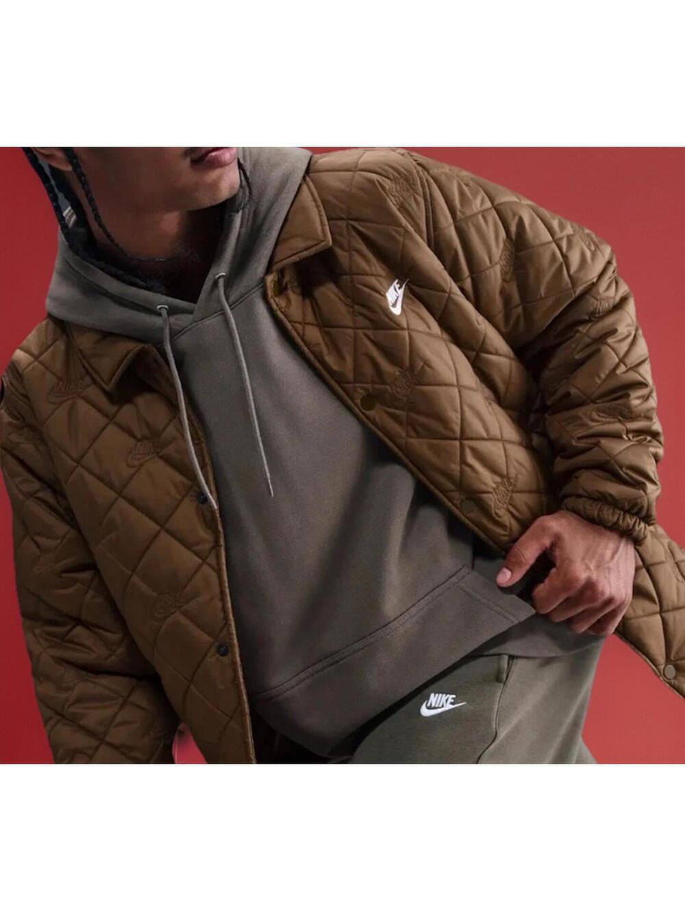 $140 Nike Club Therma-Fit Coaches Quilted Jacket  Brown HV1377-235 Medium